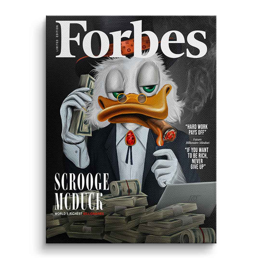 Premium Canvas Wall Art - Billionaire Duck Motif, Handmade in Germany, Ready to Hang, UV-Resistant 0