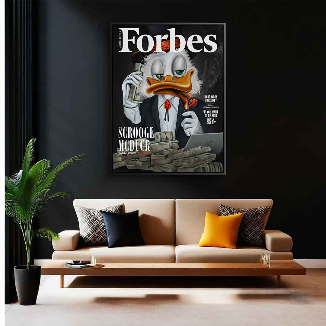 Premium Canvas Wall Art - Billionaire Duck Motif, Handmade in Germany, Ready to Hang, UV-Resistant 1