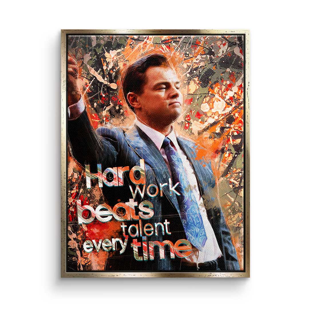 Premium Canvas Wall Art - Hard Work Beats Talent - Ready to Hang Motivational Canvas Print for Home or Office Décor 11