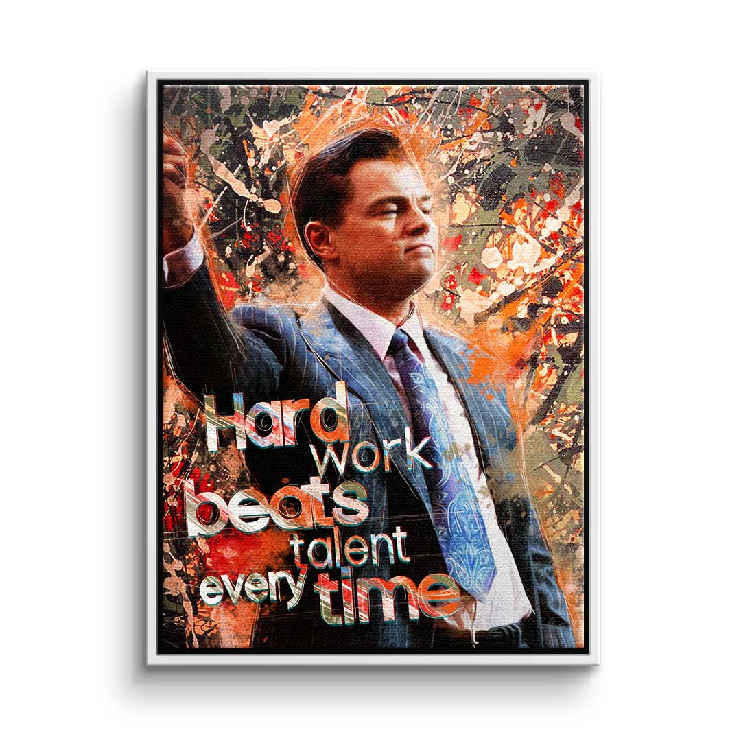Premium Canvas Wall Art - Hard Work Beats Talent - Ready to Hang Motivational Canvas Print for Home or Office Décor 8