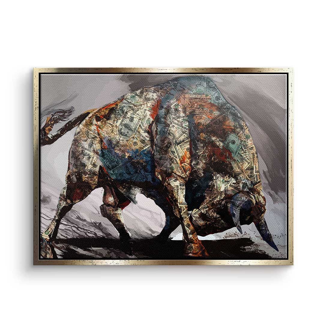 Premium Canvas Wall Art - Money Bull Motif, Ready to Hang, Handmade in Germany with Authenticity Certificate 11