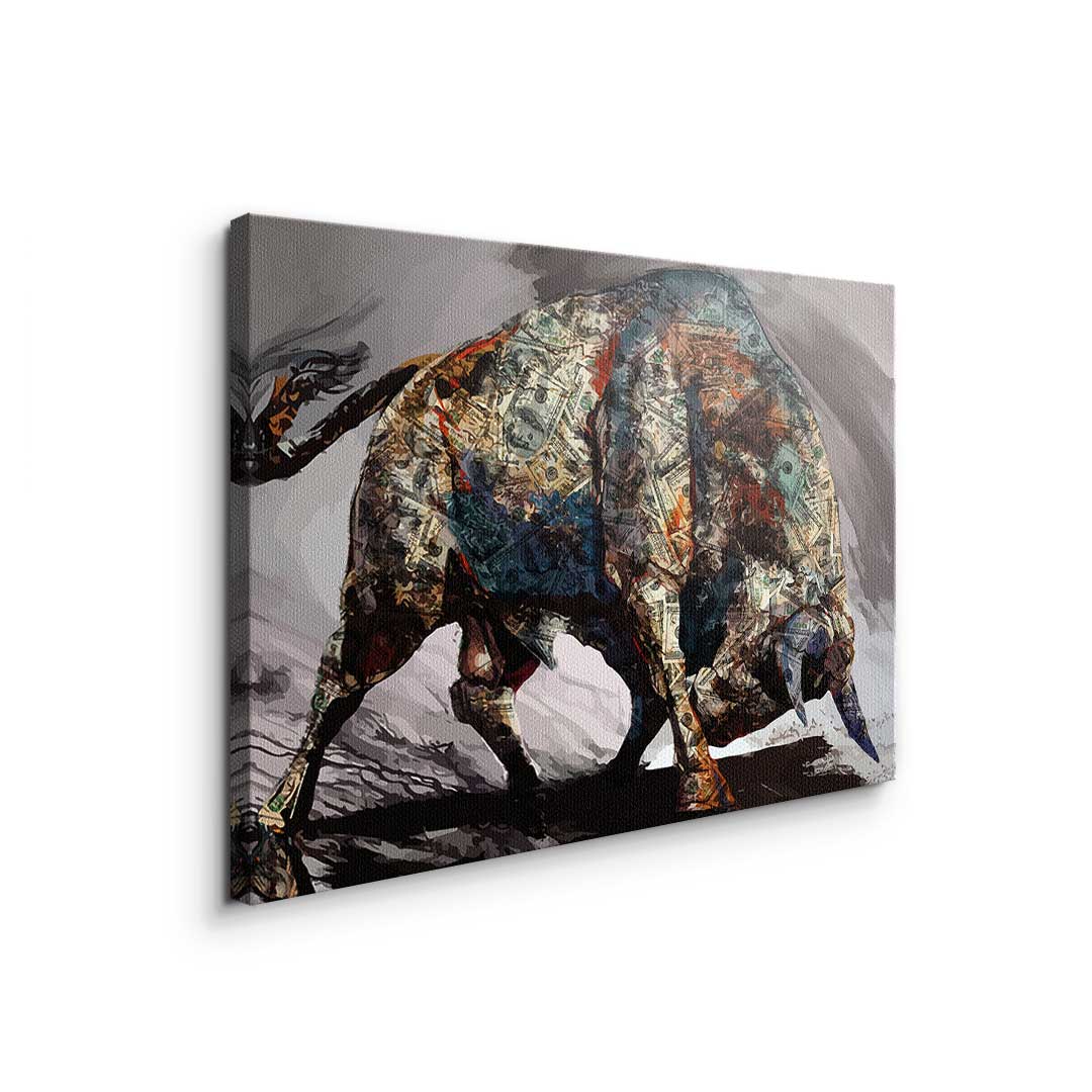 Premium Canvas Wall Art - Money Bull Motif, Ready to Hang, Handmade in Germany with Authenticity Certificate 6