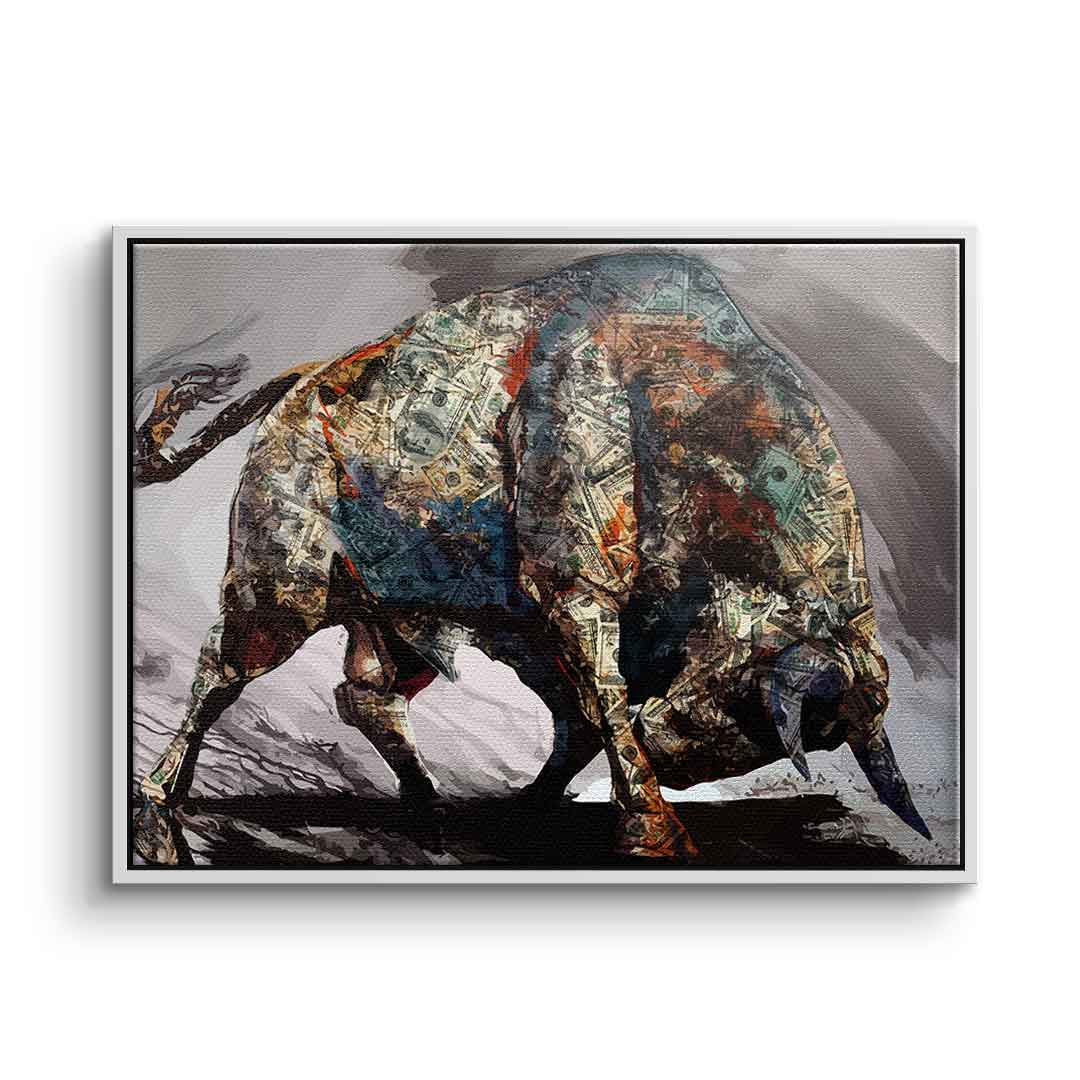 Premium Canvas Wall Art - Money Bull Motif, Ready to Hang, Handmade in Germany with Authenticity Certificate 8