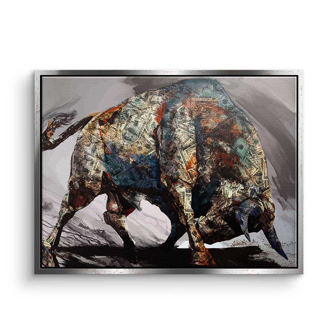 Premium Canvas Wall Art - Money Bull Motif, Ready to Hang, Handmade in Germany with Authenticity Certificate 9