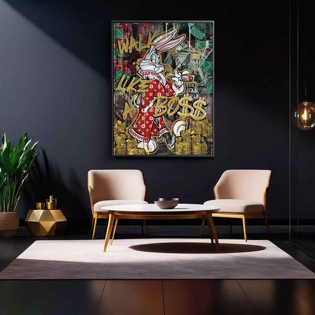 Premium Canvas Wall Art - Walk Like a Boss Motif - Limited Edition Eco-Friendly Canvas Prints 1