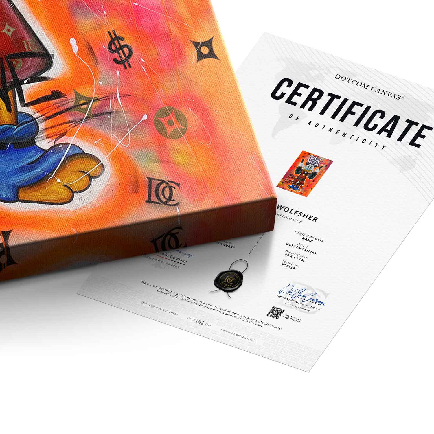 Premium Duck Pop Art Canvas Wall Art - Save Water Drink Champagne Motif - Ready to Hang, UV-Resistant, Handcrafted in Germany 13