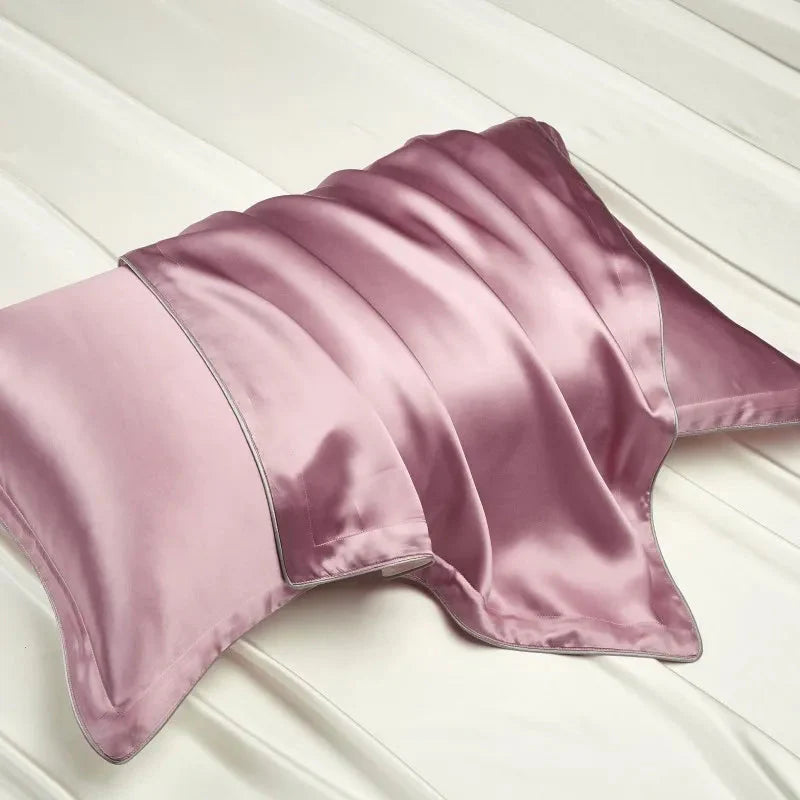 Pure Silk Pillowcase Set, Standard Pillow Size 48x74 cm, Breathable Tencel Underside for Hair and Skin Care 13