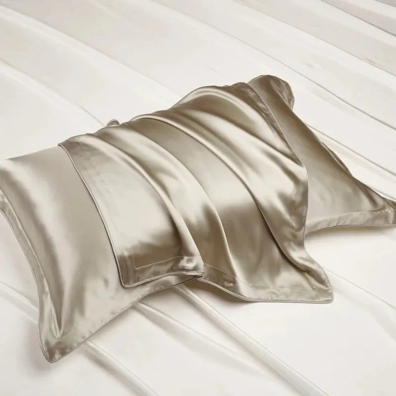 Pure Silk Pillowcase Set, Standard Pillow Size 48x74 cm, Breathable Tencel Underside for Hair and Skin Care 9