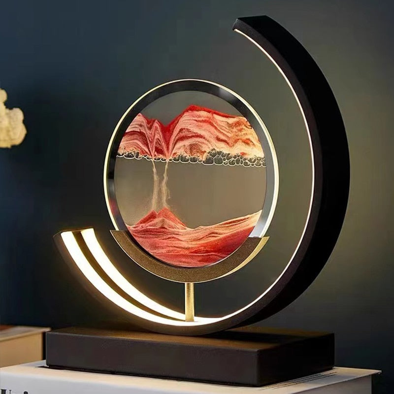 Quicksand Table Lamp with 3D Sand Art Design – Relaxing LED Bedside Lamp for Home and Office Decor 1