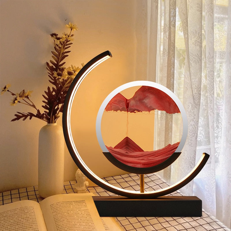 Quicksand Table Lamp with 3D Sand Art Design – Relaxing LED Bedside Lamp for Home and Office Decor 3