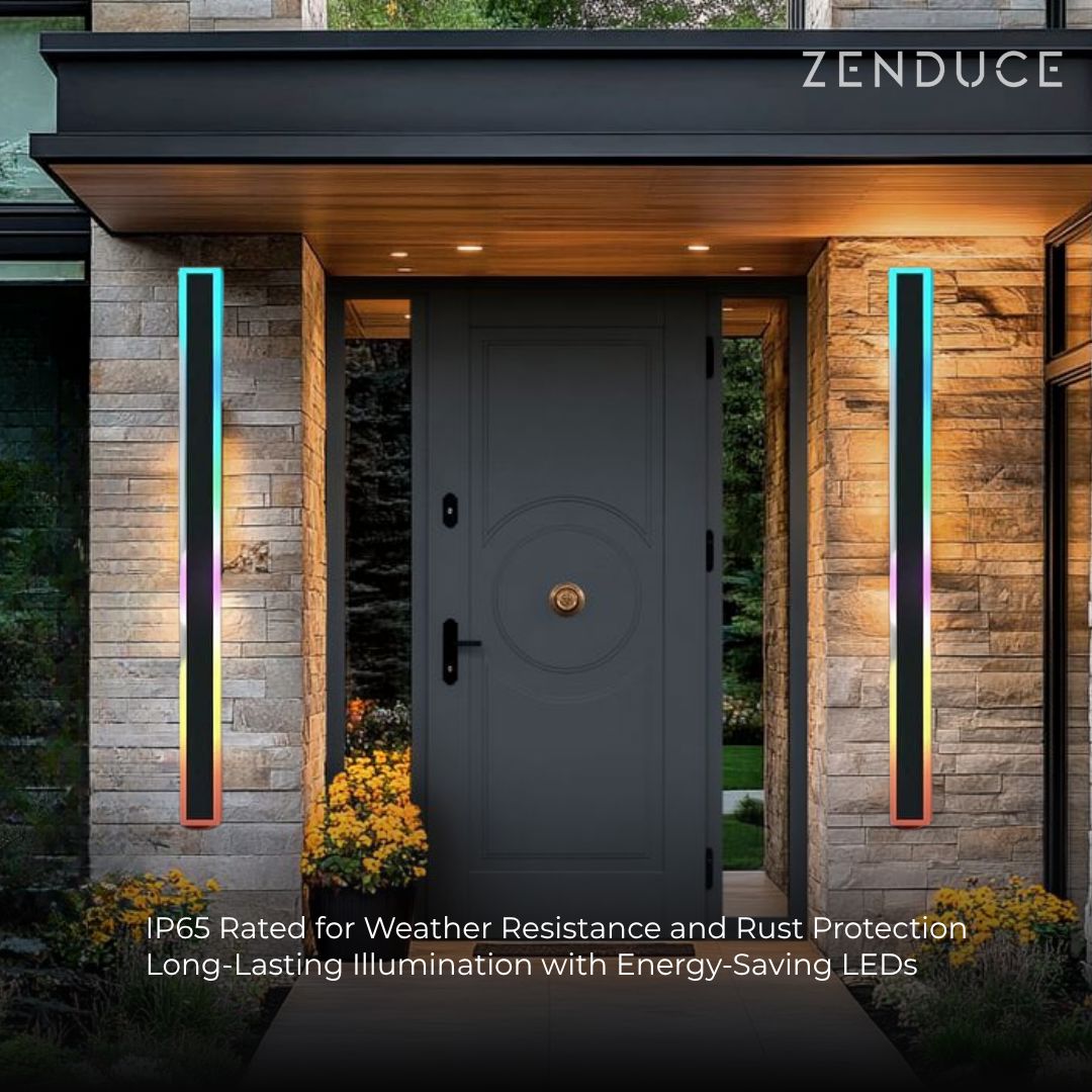 RGB Outdoor Wall Lights with Remote Control – Waterproof Slim Design for Indoor and Outdoor Use, 358 Light Effects 0