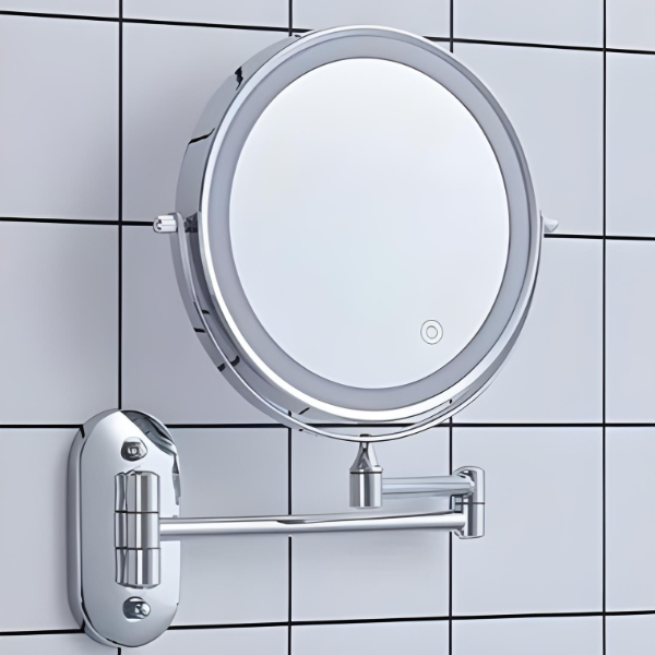 Rechargeable LED Magnifying Makeup Mirror with Adjustable Magnification – Chrome Silver Vanity Mirror with Lights 4