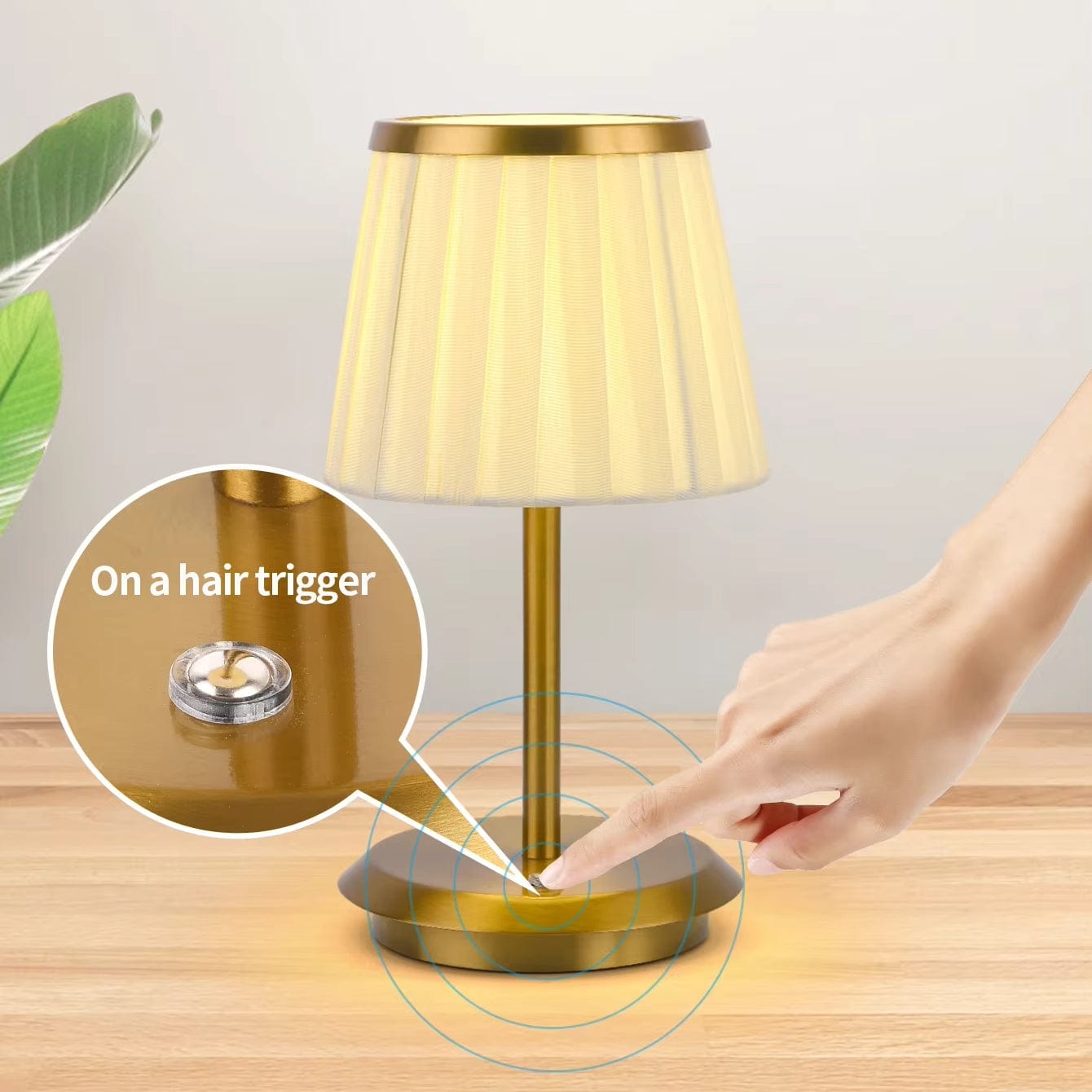 Rechargeable Pleated Table Lamp – Waterproof Cordless Bedside Lamp with Adjustable Brightness for Indoor and Outdoor Use 3
