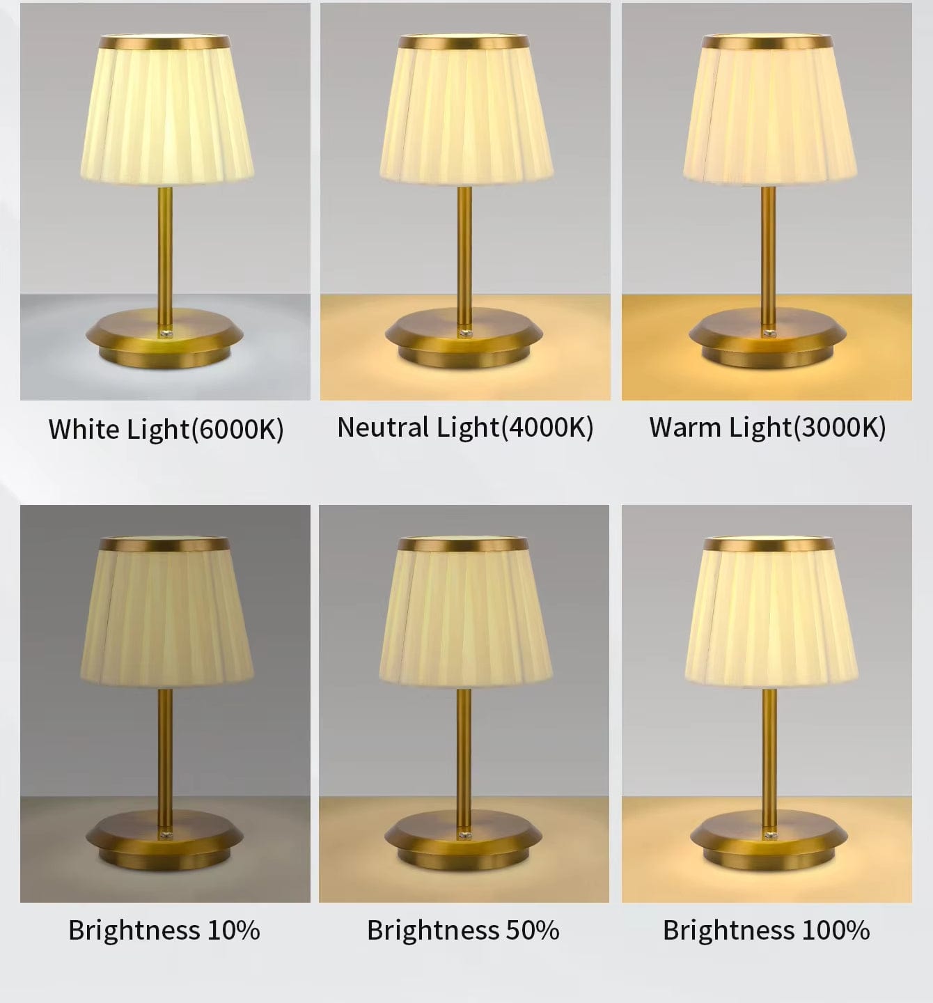 Rechargeable Pleated Table Lamp – Waterproof Cordless Bedside Lamp with Adjustable Brightness for Indoor and Outdoor Use 6