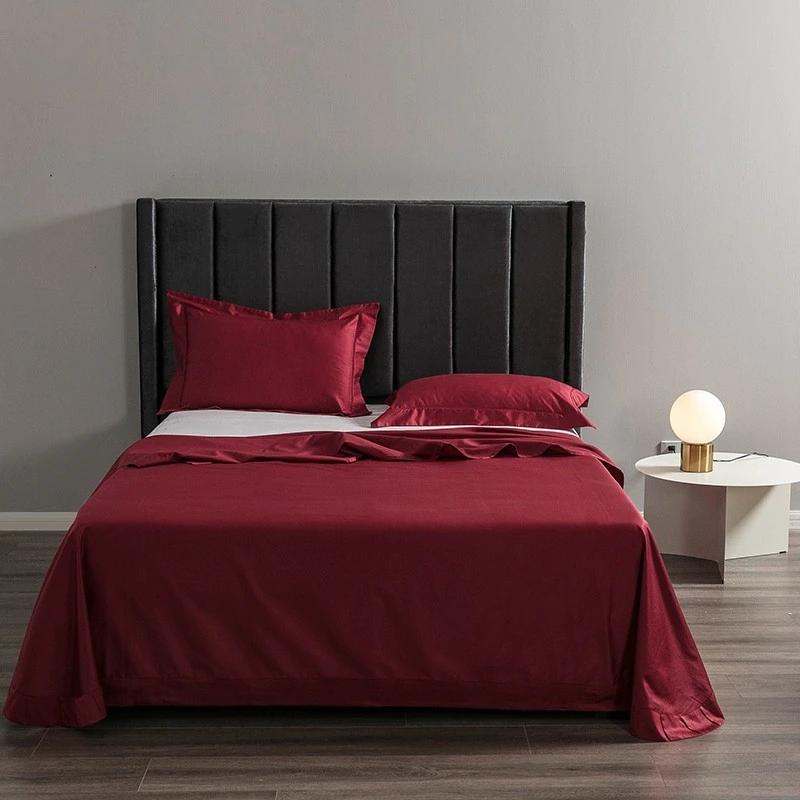 Red Egyptian Cotton Bedding Set with 1000TC, Fitted Sheet and Two Pillowcases, Luxury Bedding for Ultimate Comfort 0