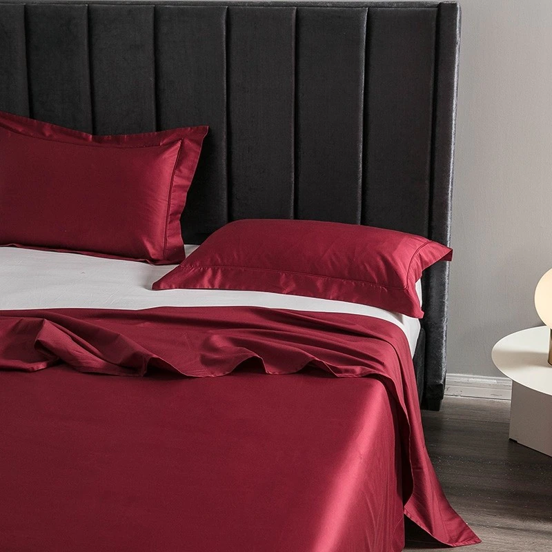 Red Egyptian Cotton Bedding Set with 1000TC, Fitted Sheet and Two Pillowcases, Luxury Bedding for Ultimate Comfort 1