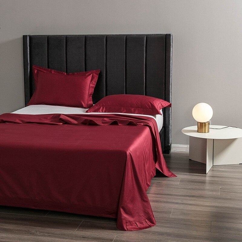 Red Egyptian Cotton Bedding Set with 1000TC, Fitted Sheet and Two Pillowcases, Luxury Bedding for Ultimate Comfort 4