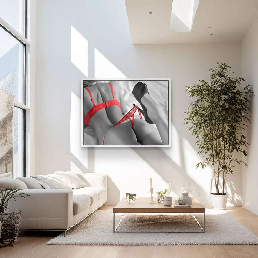 Red Lingerie Art Print – High-Quality German Craftsmanship with Impressive Detail for Modern Decor 4