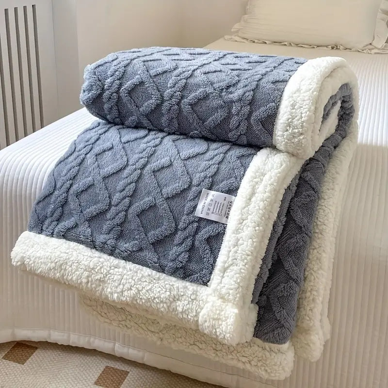 Reversible Fleece Sherpa Throw Blanket – Cozy All-Season Throws for Sofa and Bed, Machine Washable, Neutral Color 0