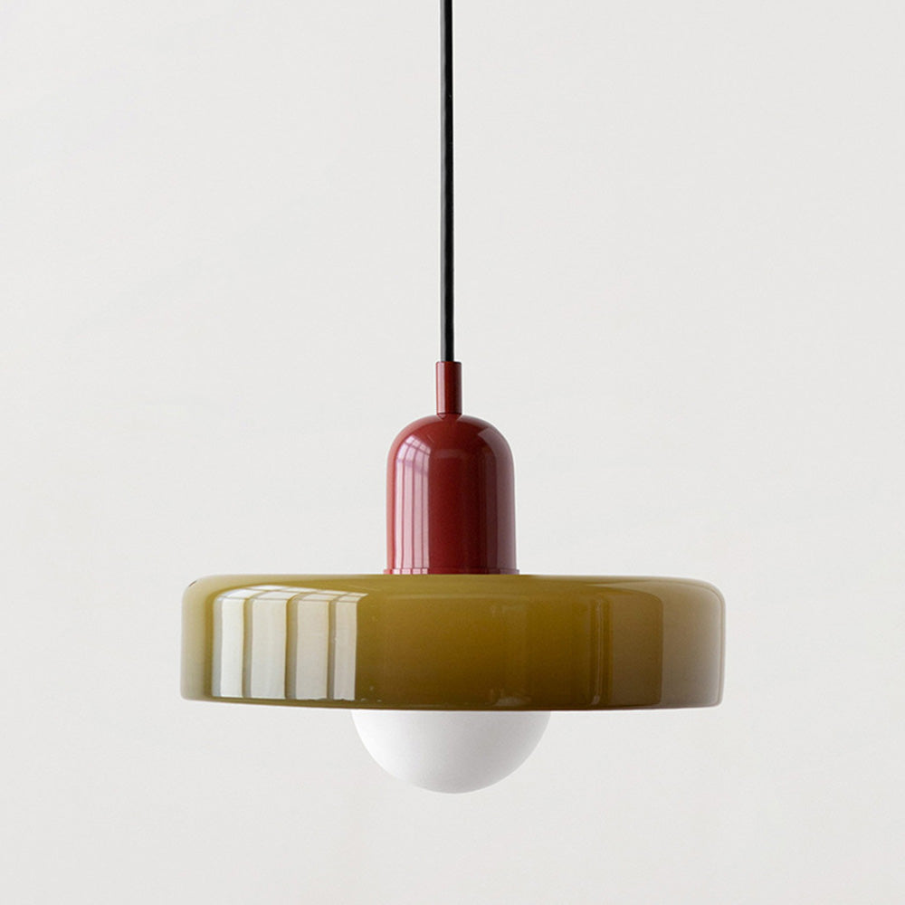 Bauhaus Glass Pendant Light – Colorful Design – Retro Ceiling Lamp