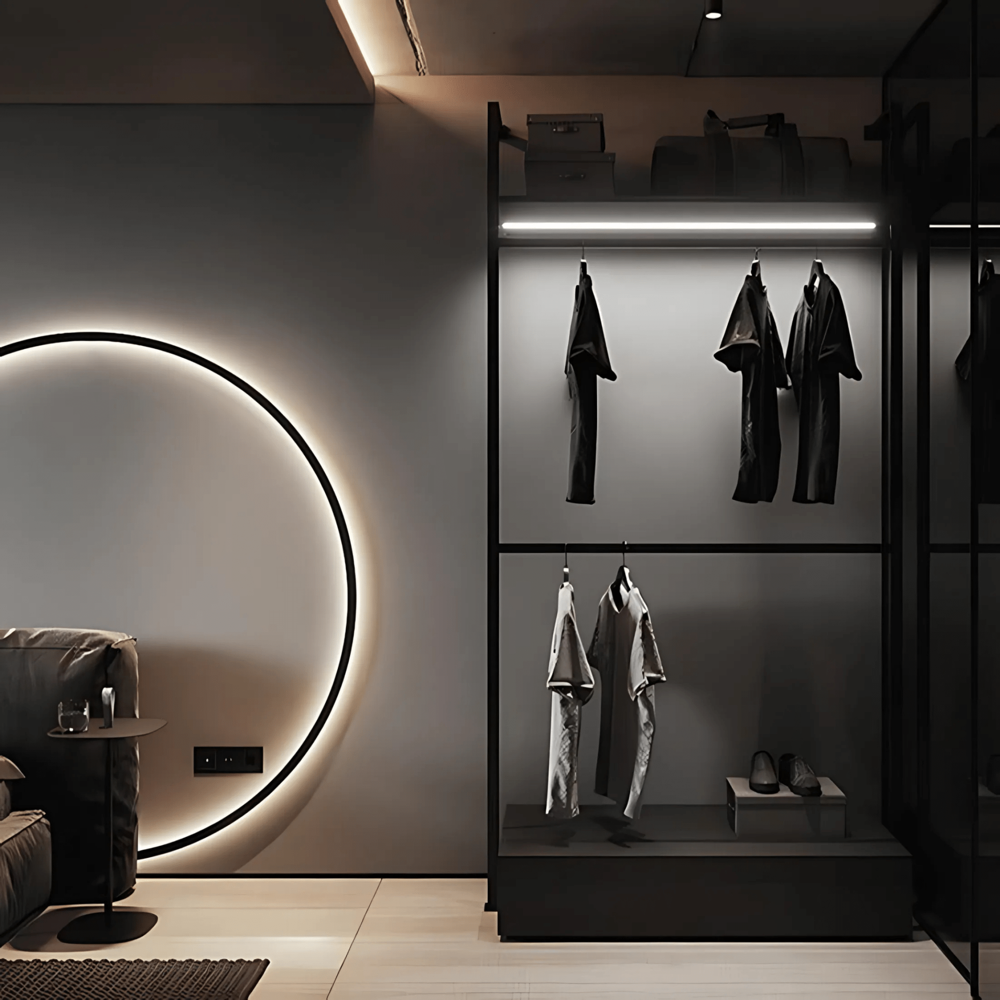 Satin Black Wall Light – Dimmable LED Modern Sconce for Indoor Use, Metal Fixture, Multiple Sizes Available 3