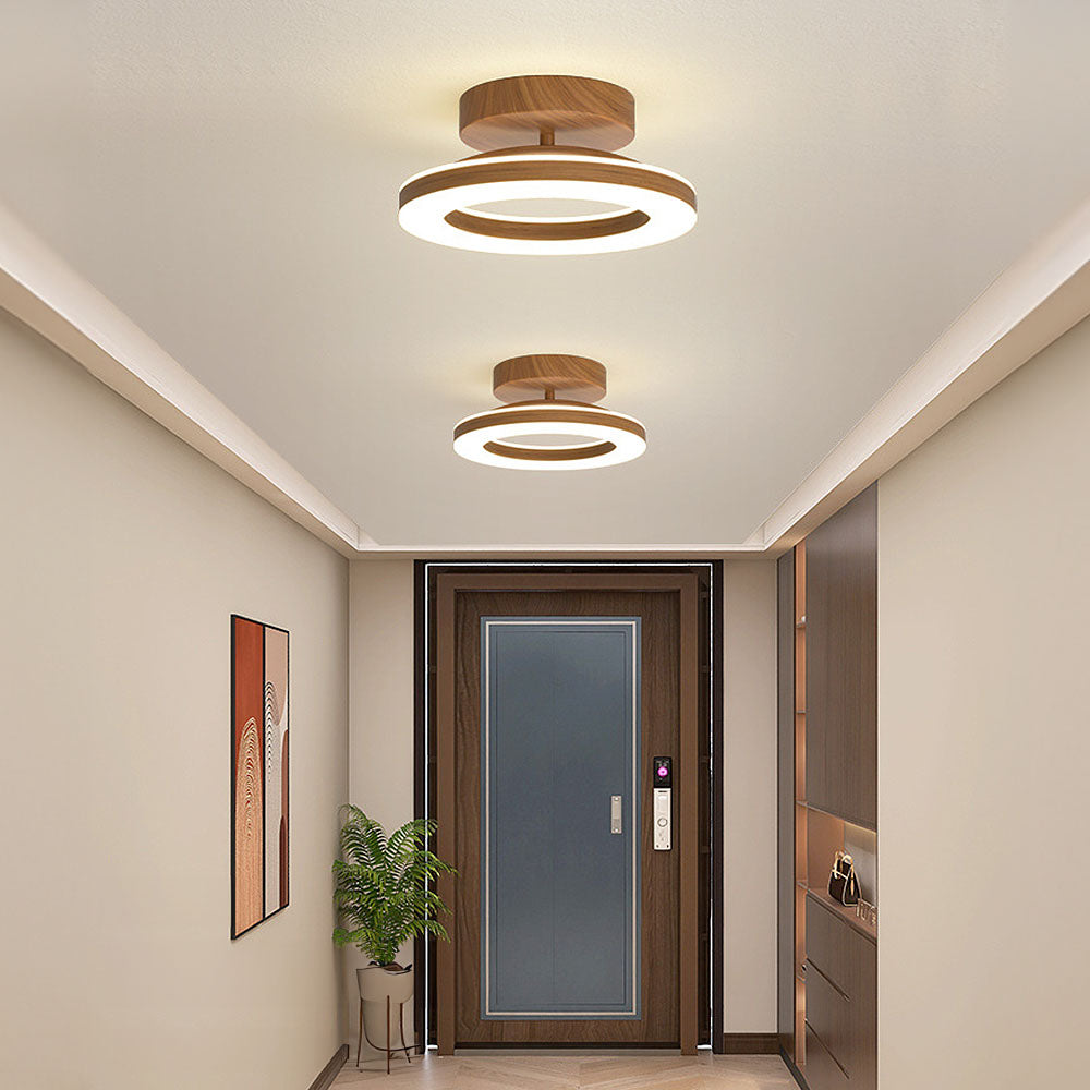 Scandinavian Wood Ring Ceiling Lamp