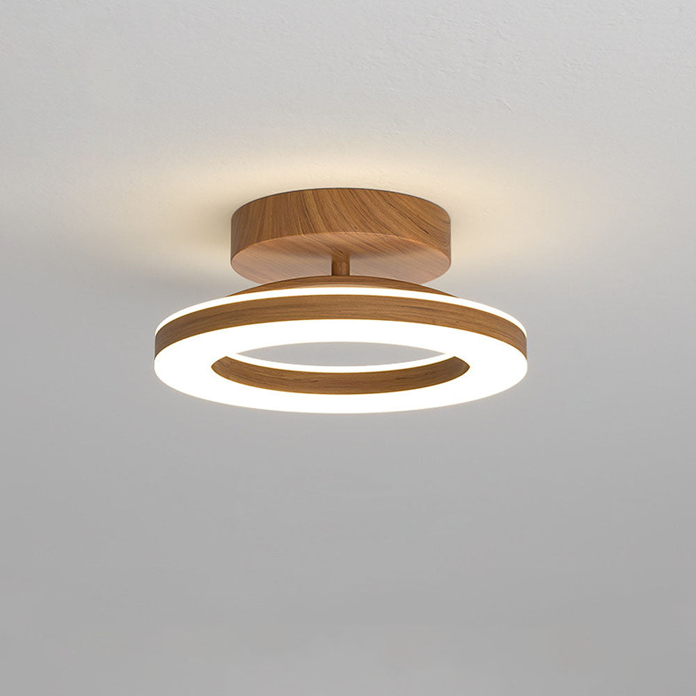 Scandinavian Wood Ring Ceiling Lamp