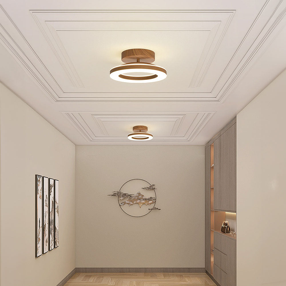 Scandinavian Wood Ring Ceiling Lamp