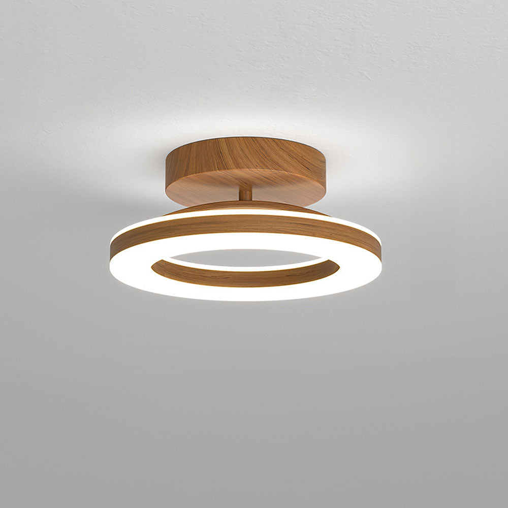 Scandinavian Wood Ring Ceiling Lamp