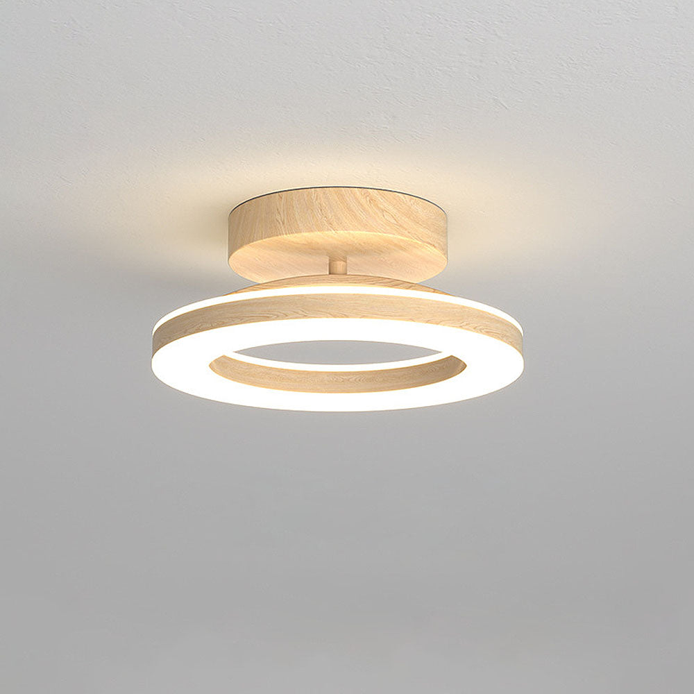 Scandinavian Wood Ring Ceiling Lamp