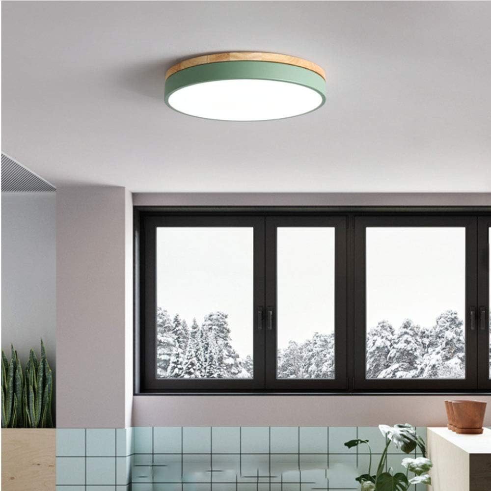 Scandinavian Flush Mount Ceiling Light Fixture with Natural Wood and Metal Accents – Modern Minimalist LED Ceiling Lamp 5