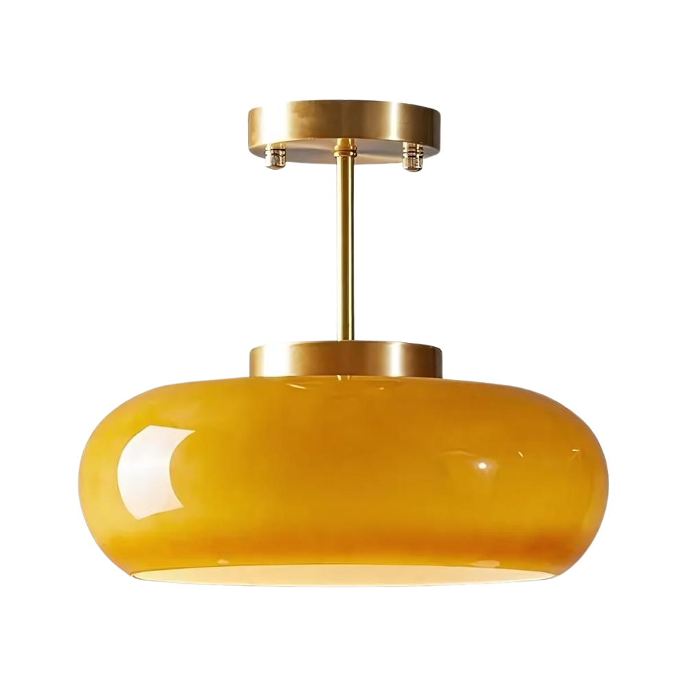 Scandinavian Minimalist Pendant Lamp in Brass and Glass - Modern Hanging Light Fixture for Elegant Spaces 0