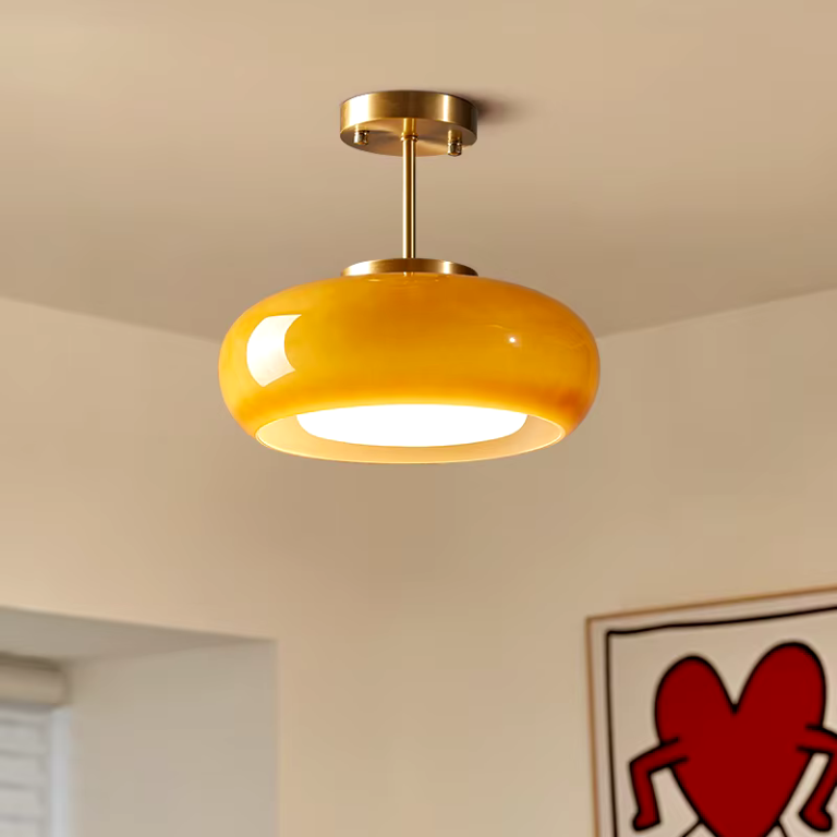 Scandinavian Minimalist Pendant Lamp in Brass and Glass - Modern Hanging Light Fixture for Elegant Spaces 1