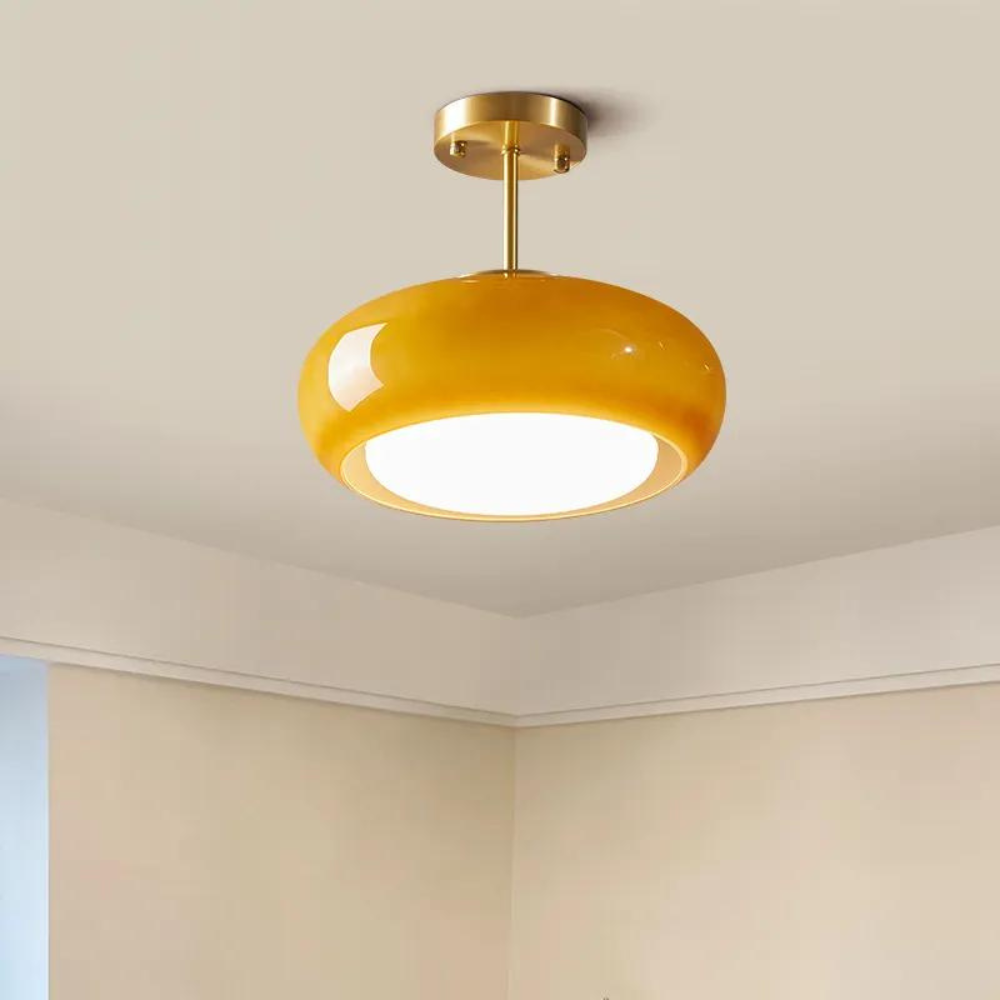 Scandinavian Minimalist Pendant Lamp in Brass and Glass - Modern Hanging Light Fixture for Elegant Spaces 6