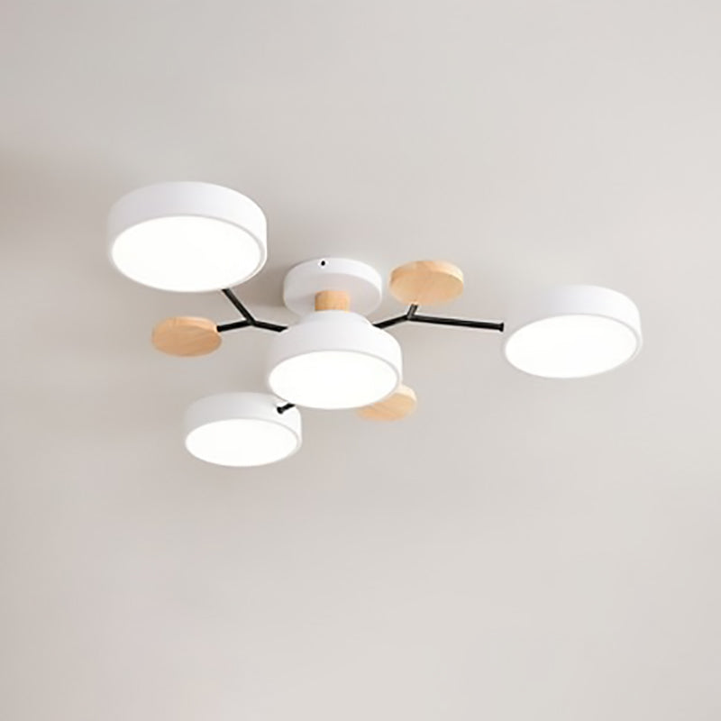 Scandinavian Round LED Flush Mount Ceiling Light Fixture for Living Room – Multiple Sizes and Colors 0