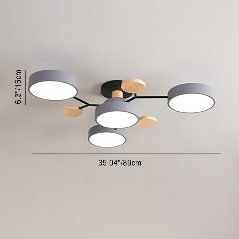 Scandinavian Round LED Flush Mount Ceiling Light Fixture for Living Room – Multiple Sizes and Colors 5