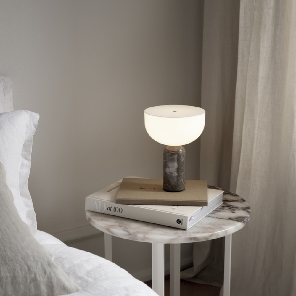 Sculptural Opal Glass Table Lamp with Marble Base – Dimmable Bedside Lamp for Living Room and Bedroom 3