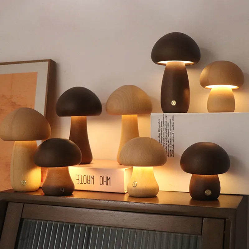 Soft Light LED Touch Bedside Lamp – Dimmable Mushroom Design for Bedroom and Children's Room, USB Rechargeable Night Light 1
