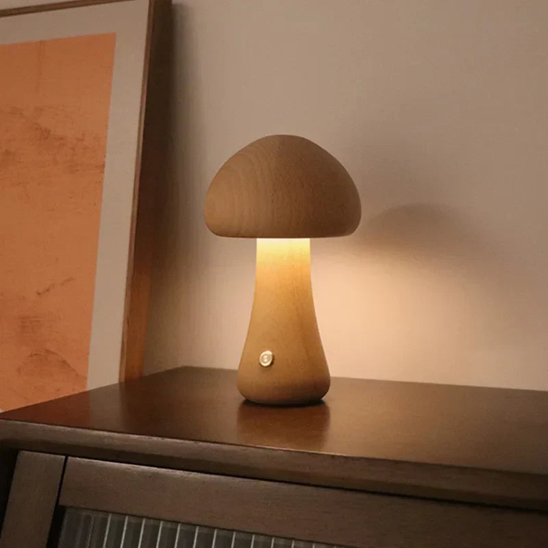 Soft Light LED Touch Bedside Lamp – Dimmable Mushroom Design for Bedroom and Children's Room, USB Rechargeable Night Light 10
