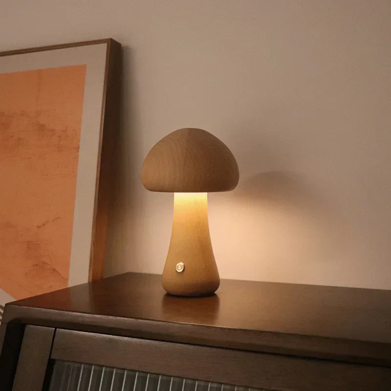 Soft Light LED Touch Bedside Lamp – Dimmable Mushroom Design for Bedroom and Children's Room, USB Rechargeable Night Light 3