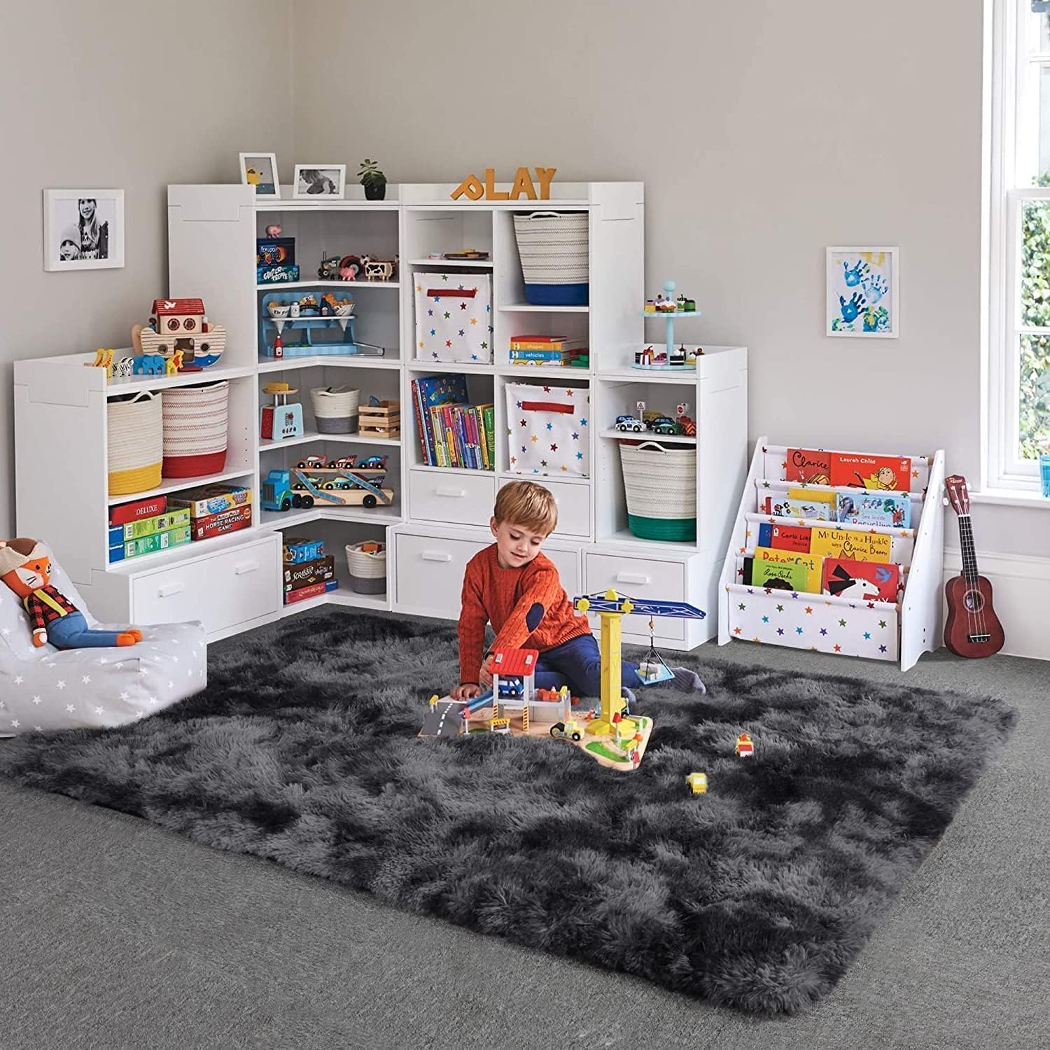 Soft Velvet Tie Dye Area Rug – Plush Gray Living Room Rug with Anti-Slip Backing, Durable Microfiber for Bedroom Use 2