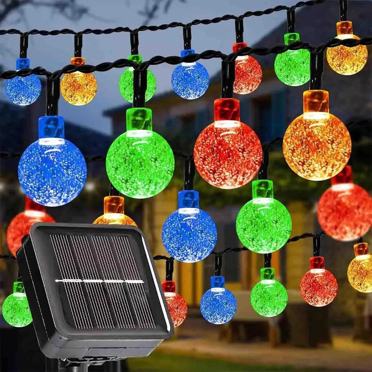 Solar Fairy Globe String Lights - 20ft with 30 Lights, 8 Functions, IP54 Waterproof for Outdoor Decor 3