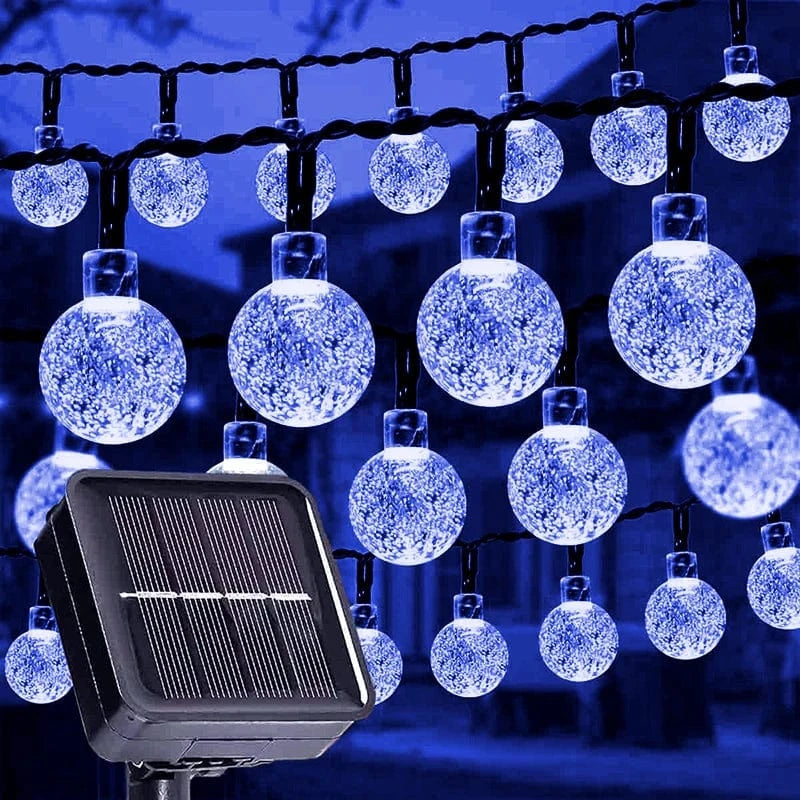 Solar Fairy Globe String Lights - 20ft with 30 Lights, 8 Functions, IP54 Waterproof for Outdoor Decor 7