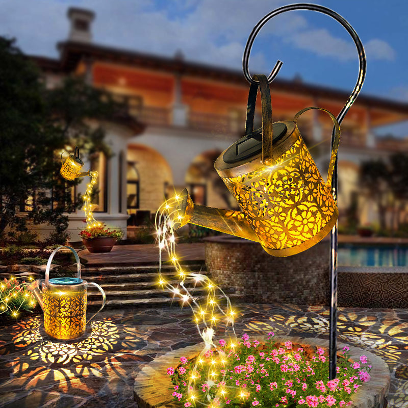 Solar Garden Lamp with Waterfall Effect – 80 cm Warm White LED Outdoor Lights for Gardens and Patios 1