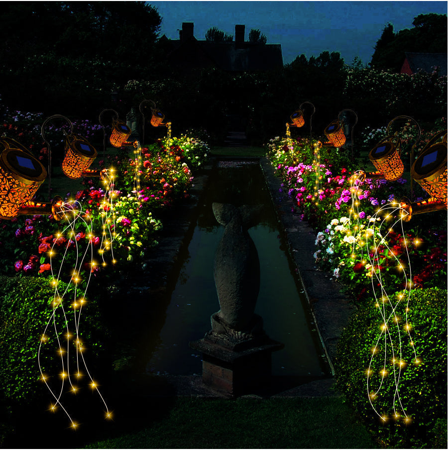 Solar Garden Lamp with Waterfall Effect – 80 cm Warm White LED Outdoor Lights for Gardens and Patios 2
