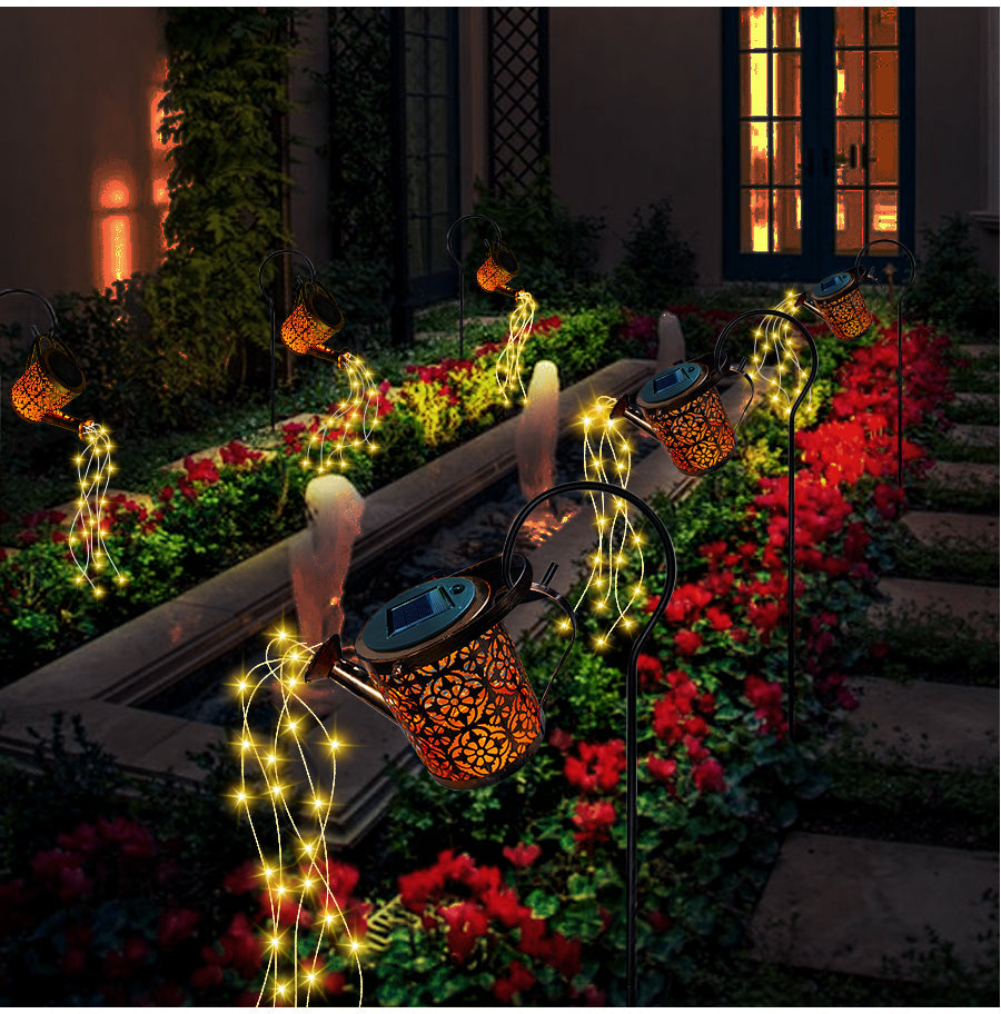 Solar Garden Lamp with Waterfall Effect – 80 cm Warm White LED Outdoor Lights for Gardens and Patios 3
