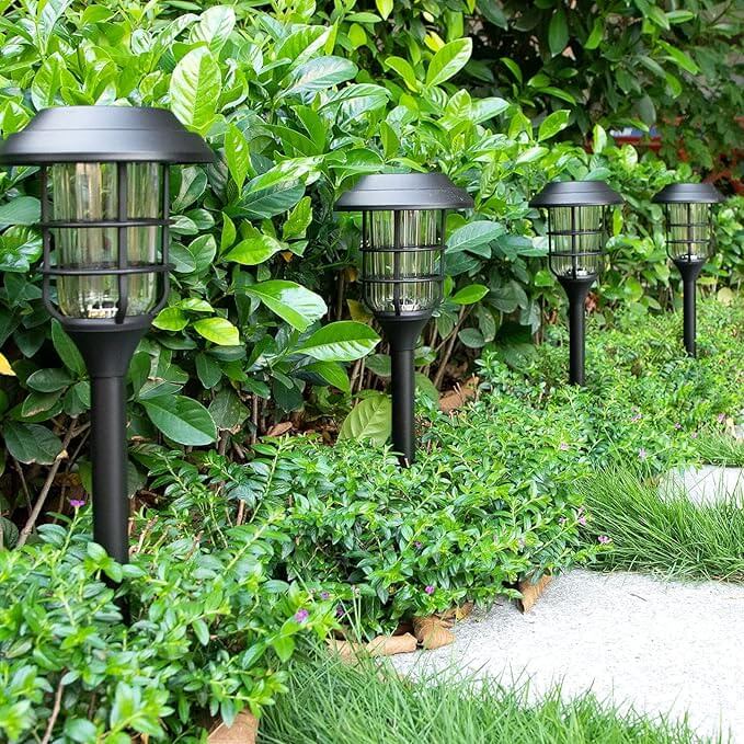 Solar Garden Lights - 6-Pack Outdoor Torch Lamps, 10 Lumens, Durable Aluminum & Plastic, 59cm H for Pathways and Patios 5