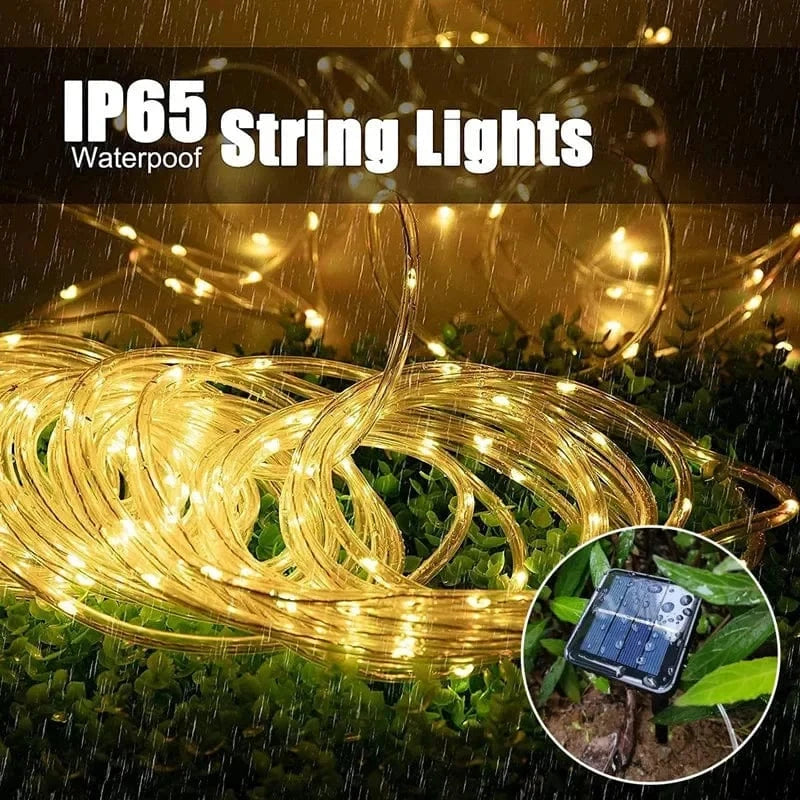 Solar LED Rope Lights, 300 LEDs, 8 Lighting Modes, Waterproof Outdoor Christmas Lights for Garden and Patio Decor 2