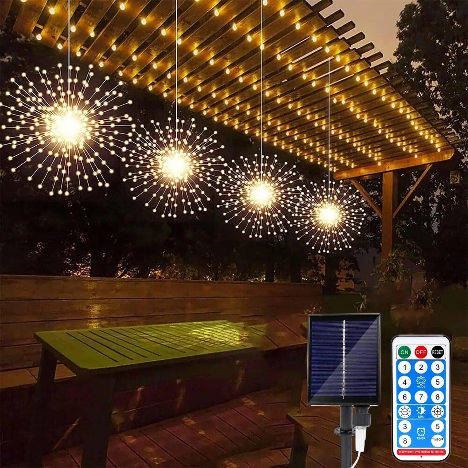 Solar LED String Lights with Remote Control – 480 Waterproof Fairy Lights for Outdoor Decoration 0