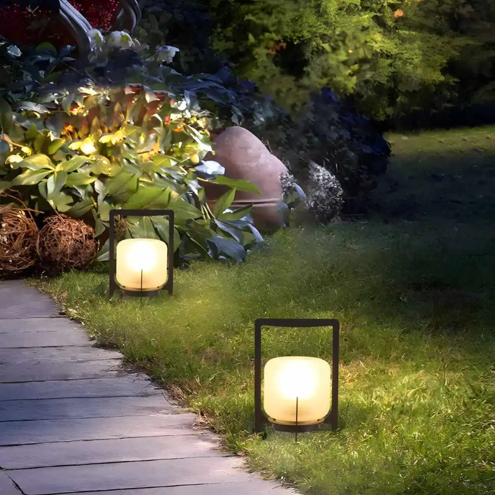Solar Outdoor Lamp - Weather-Resistant Solar Garden Light with Warm White Glow for Patios and Pathways 4